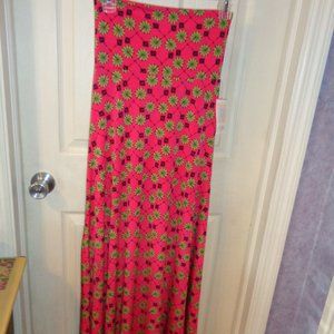 LuLaRoe maxi skirt size XXSmall new with tags pink and gold very comfortable